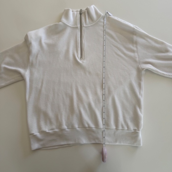 TNA-Aritzia-White-Waffle-1/4 Zip-Pullover-Oversized-Comfy-Size M - Picture 8 of 10